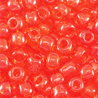 Glas rocailles kralen 6/0 (4mm) Transparent red